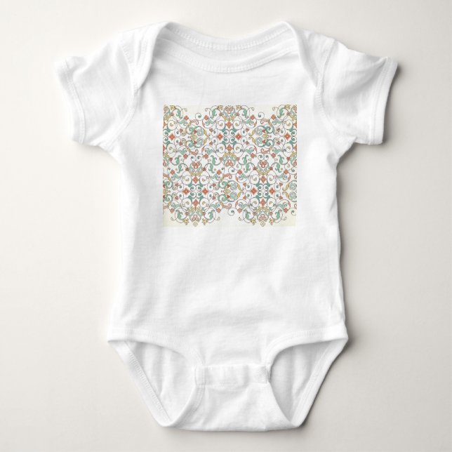 Body Para Bebê Elemento da fronteira do ornamentado oriental. (Frente)