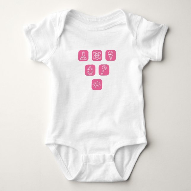 Body Para Bebê Elementos de Ciência Itens (Frente)