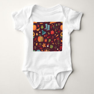 Body Para Bebê Elementos do outono, fundo escuro, colheita