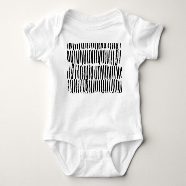 Body Para Bebê Elementos Verticais: Estilo Invisível Desenho À Mã (Frente)