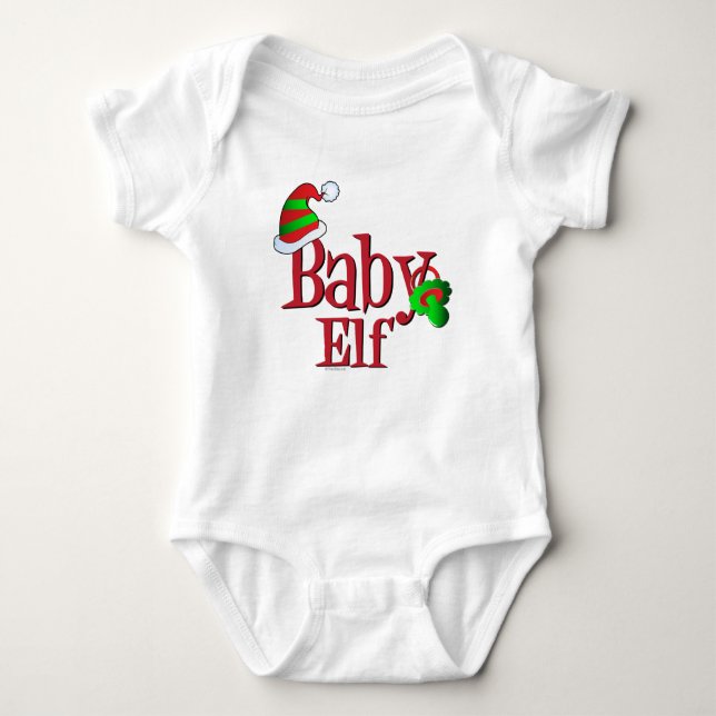 Body Para Bebê Elf bebê de Natal bonito (Frente)