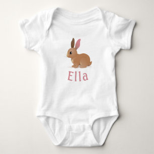 Body Para Bebê Ella Name Custom Bunny Nursery Girls Name Reveal