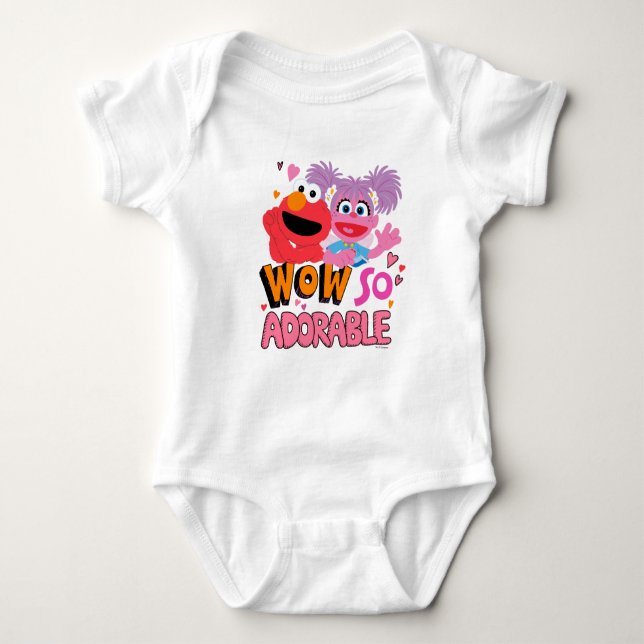 Body Para Bebê Elmo & Abby | Wow Tão Adorável (Frente)