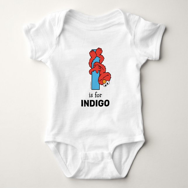 Body Para Bebê Elmo Alphabet | I Azul (Frente)