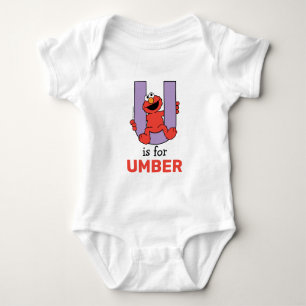 Body Para Bebê Elmo Alphabet U Roxo