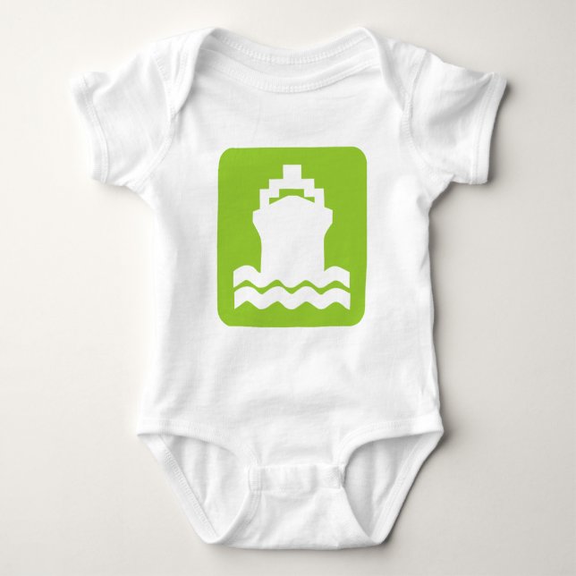 Body Para Bebê Em forma de navio - Verde marciano (Frente)