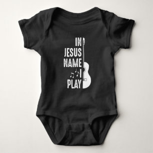 Body Para Bebê Em nome de Jesus, ativista guitarrista cristão
