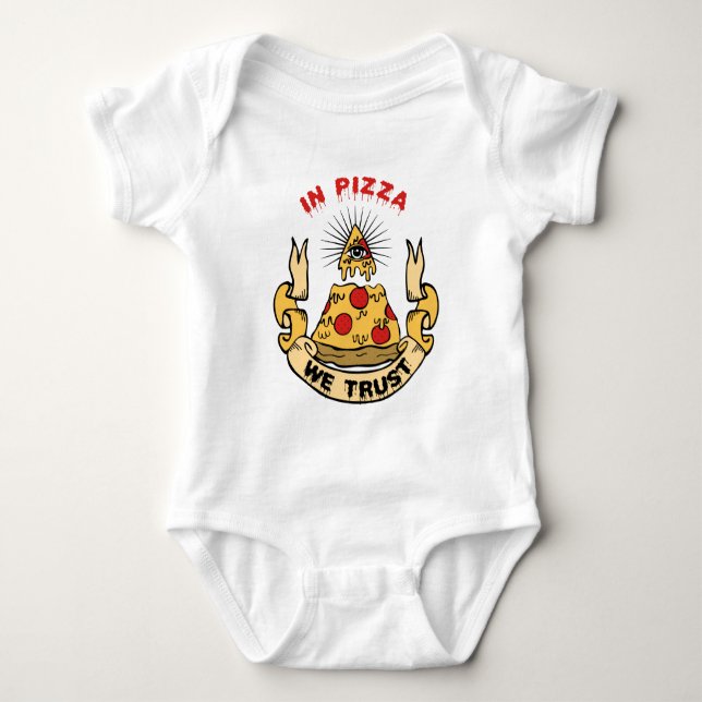 Body Para Bebê Em Pizza Confiamos (Frente)