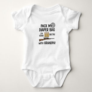 Body Para Bebê Embale Minha Bolsa De Fraldas Estou Indo Atirar Co