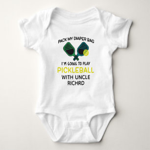 Body Para Bebê Embale Minhas Fraldas Estou Indo para Pickleball c