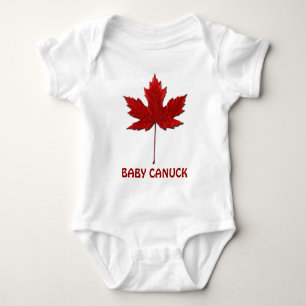 Body Para Bebê Emblema canadense Canuck da folha de bordo