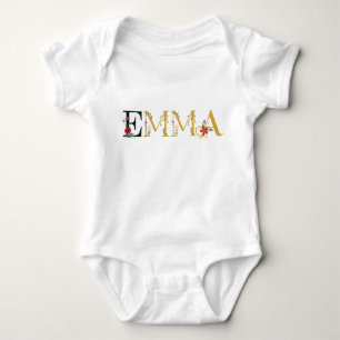 Body Para Bebê Embroborado Elegante de Nome Próprio EMMA