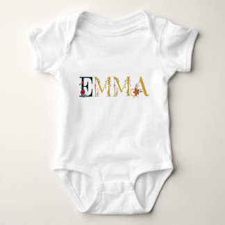 Body Para Bebê Embroborado Elegante de Nome Próprio EMMA
