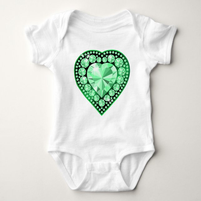 Body Para Bebê Emerald Gem Heart (Frente)