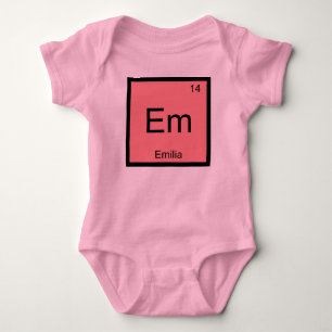 Body Para Bebê Emilia Name Chemistry Elemento de Química Mesa Pe