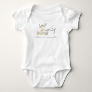 Body Para Bebê Emily Girl name e significativa Hearts roupa