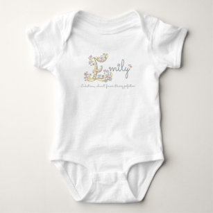Body Para Bebê Emily, meninas, nome e significado corações roupa