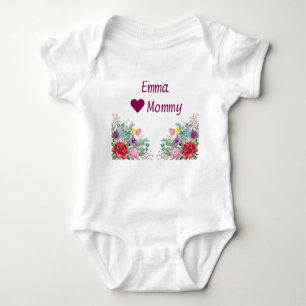 Body Para Bebê Emma Hearts ama Mamães gêmeas gêmeas flores das ir