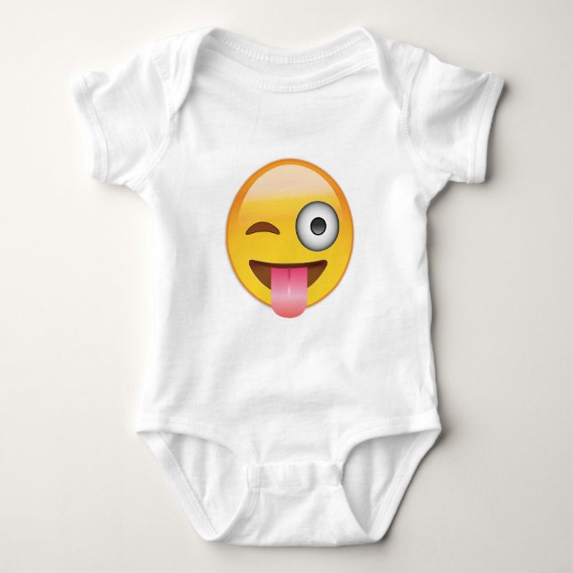 Body Para Bebê Emoji - cara com língua (Frente)