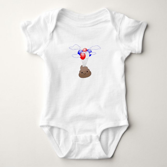 Body Para Bebê Emoji de Cocô Voando Com Balões (Frente)
