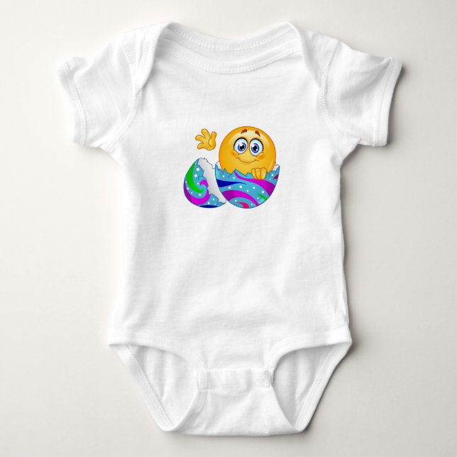 Body Para Bebê Emoji de ovo de Páscoa (Frente)