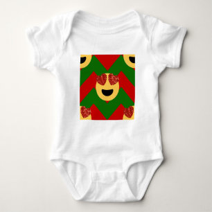 Body Para Bebê emoji do coração de natal