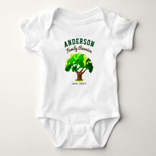 Body Para Bebê Encontro Familiar Nome Personalizado Árvore Verde