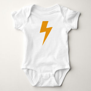 Body Para Bebê Energia do Trovão Amarelo Impresso