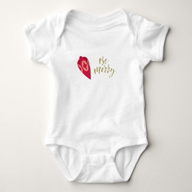 Body Para Bebê Enfeite Alegre de Árvore de Natal (Frente)