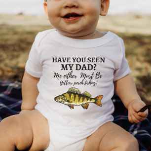 Body Para Bebê Engraçada Pai De Pesca Amarelo-Engraçado Peixe-Pre