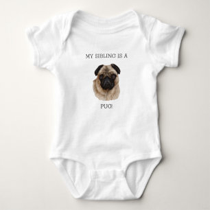 Body Para Bebê Engraçada Pug Watercolor