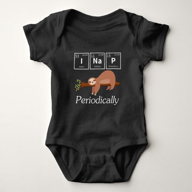 Body Para Bebê Engraçada Science Pun Chemistry Sloth Nap Lover (Frente)