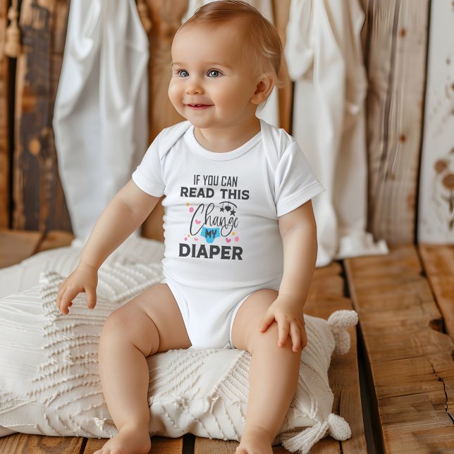Body Para Bebê Engraçado Alterar Minha Cotação De Fralda (Funny Change My Diaper Quote Baby Bodysuit)