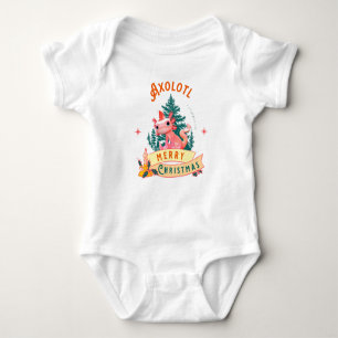 Body Para Bebê Engraçado Axolotl Feliz Natal
