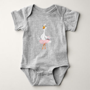 Body Para Bebê Engraçado Bebê Bodyfato com Ballerina Duck
