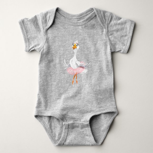 Body Para Bebê Engraçado Bebê Bodyfato com Ballerina Duck (Frente)