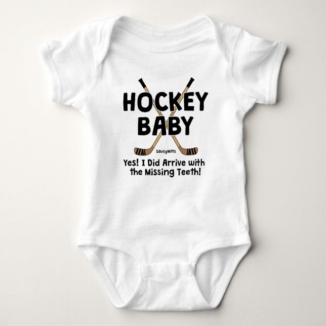 Body Para Bebê Engraçado Bebê de Hockey Desaparecendo Criança de  (Frente)