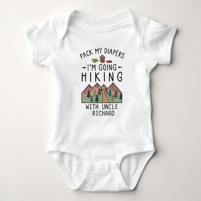 Body Para Bebê Engraçado Caminhando Bebê Hiker Tio Cute Caminhand (Frente)