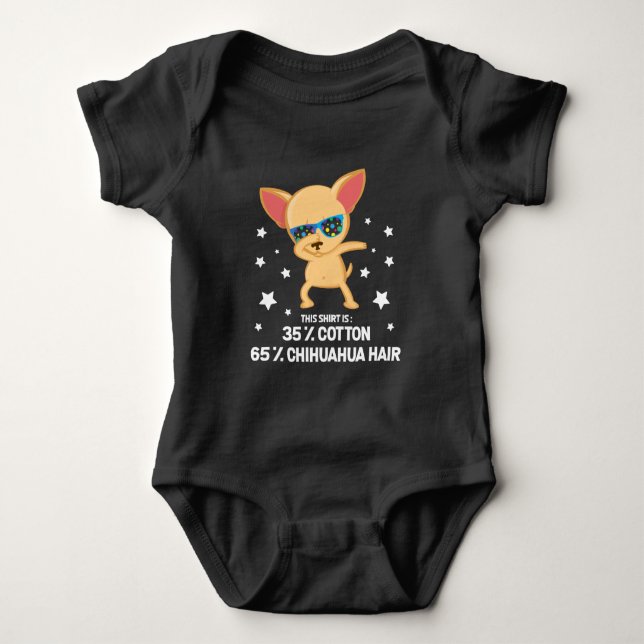 Body Para Bebê Engraçado Chihuahua Dabbing Dog Hair algodão (Frente)