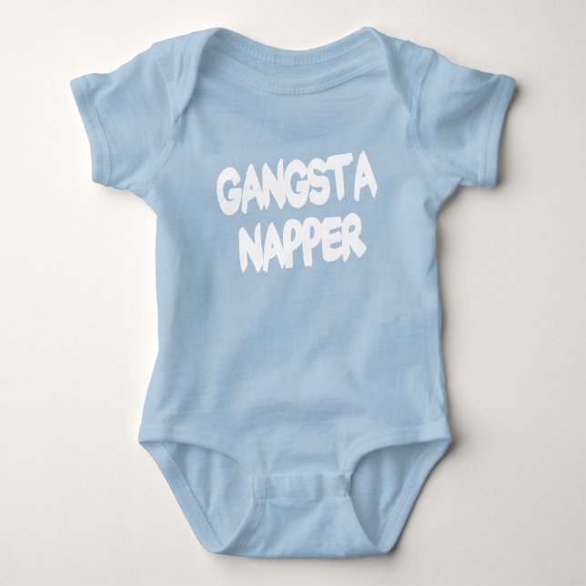 Body Para Bebê Engraçado Gangsta Napper (Frente)