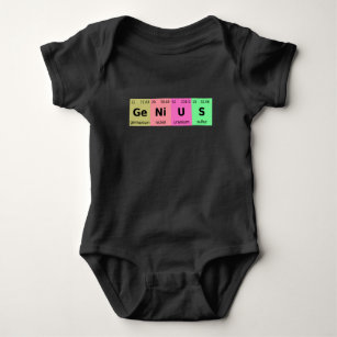 Body Para Bebê Engraçado Genial Ciência Mesa Periódica de Element
