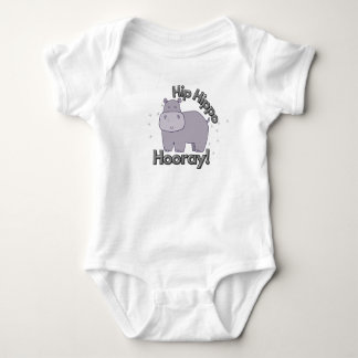 Body Para Bebê Engraçado, "Hip Hippo Hooray" Hippopotamus