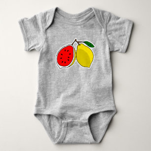 Body Para Bebê Engraçado Ilustração do híbrido Lemon & Watermelon