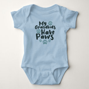 Body Para Bebê Engraçado Meus Netos Têm Patas, Cute Dog Cat Propr