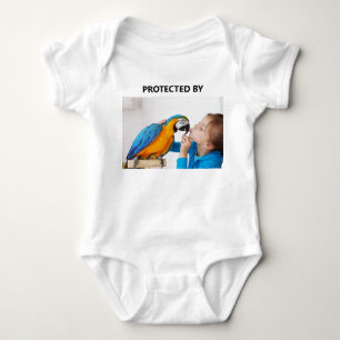 Body Para Bebê Engraçado Personalizado Protegido Por Foto De Pet 