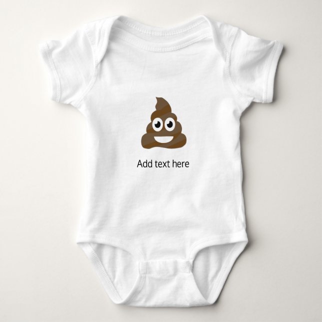 Body Para Bebê Engraçado Poop Emoji (Frente)