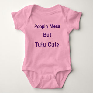 Body Para Bebê Engraçado Poopy Mess Too Tutu Cute Pink Newborn