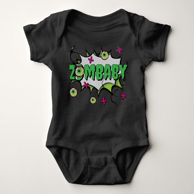 Body Para Bebê Engraçado Pop de Arte 'ZomBaby' (Frente)