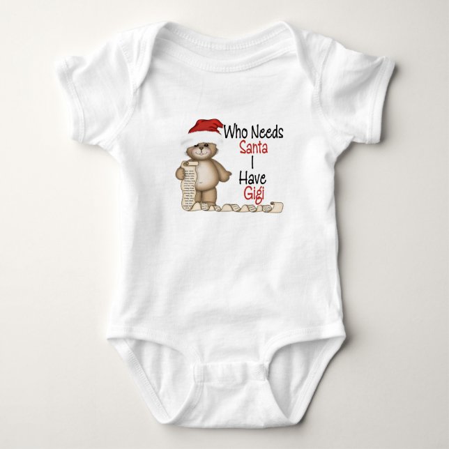Body Para Bebê Engraçado quem precisa o papai noel Gigi (Frente)