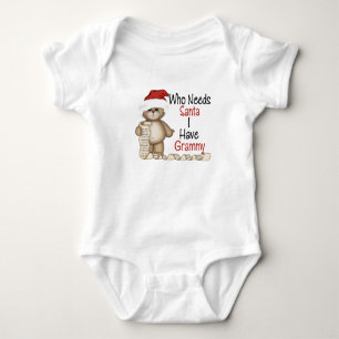 Body Para Bebê Engraçado quem precisa o papai noel Grammy